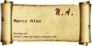 Mercz Alex névjegykártya